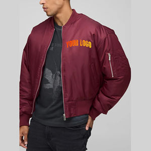Chaqueta Universitaria Corta de Poliéster para Hombre, Diseño Personalizado OEM, Estilo Casual, Patrón Sólido, Transpirable, Ropa Deportiva para Exteriores - Product Image 1