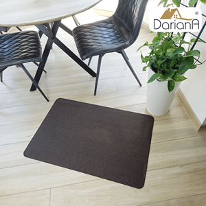 Alfombra Delgada de Poliéster Lavable a Máquina Antideslizante con Reverso de Goma Espumada, Diseño Geométrico Moderno Marrón DarianA Twist, 45x75cm - Product Image 2