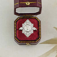 Bague de fiançailles vintage design ancien européen avec lunette de taille ronde Bague en diamant de laboratoire Pierre principale Bague en or massif 14k