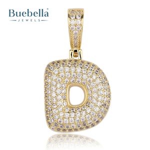 Bijoux Hip Hop personnalisés en argent 925 plaqué or 18 carats glacé 26 lettres à bulles pour Mwe - Product Image 5