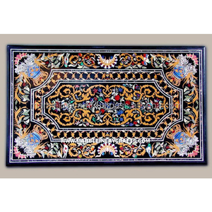 สี่เหลี่ยมผืนผ้าหินอ่อนฝัง Pietra Dura โต๊ะทานอาหาร - Product Image 1