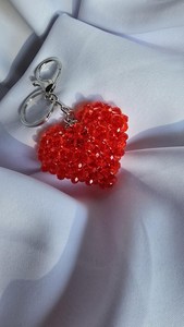 Cristal perlé porte-clés coeur, perlé à la main, cadeau, cristal perlé, perlé porte-clés, bijoux perlés, cadeaux pour elle - Product Image 3