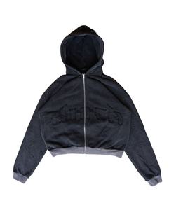 Sudadera con capucha bordada desgastada con lavado ácido Unisex personalizado 100% algodón Sun Faded Streetwear Vintage lavado liso teñido uso de ropa - Product Image 5