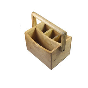 Porte-serviettes en bois organisateur avec Logo café rustique sel poivre sucre Condiment Souce stockage barbecue Caddy ferme Caddy - Product Image 3