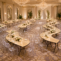 Table pliable en contreplaqué de haute qualité, forme serpentine, design contemporain, pour hôtels, banquets et mariages