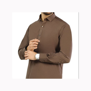 Wholesale Factory Men's Casual Pakistani Muslim Shalwar Kameez Summer Breathable 100% Cotton Trendy Fashion Metal Buttons High - Product Image 3