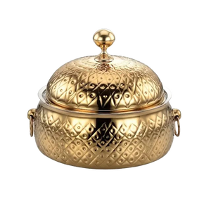 Islamic Serving Dish Finest Quality Wedding Party Metal Hot Pot Food Storage Warmer Casserole Mesh <b>Buffet</b> for <b>Table</b> Top Serving - Product Image 1