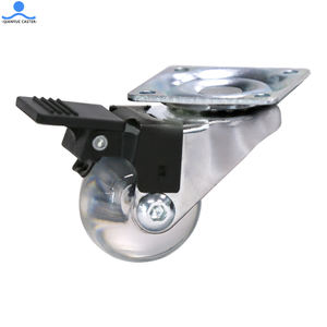 1,5 2 2,5 3 4 Zoll transparente PU-Räder Schwenkbarer Gewindes tiel mit Total Brake Bürostuhl <span class=keywords><strong>Castor</strong></span> Silent Furniture Caster Wheel - Product Image 3