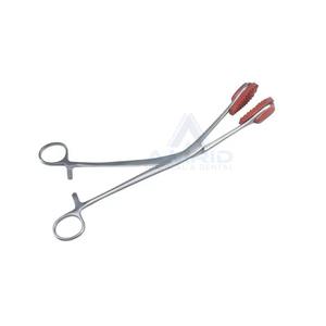 คีมหนีบยึดปากมดลูกโค้งเล็กน้อย29ซม. วัสดุพลาสติกเรซินสแตนเลสได้รับการรับรองพลังงานด้วยตนเอง - Product Image 1