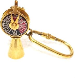 Vintage Polished Brass Telegraph Design Keychain Nautical Style <b>Key</b> <b>Ring</b> with Rotating Dial Handmade Decorative <b>Accessory</b> - Product Image 2
