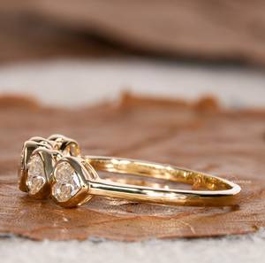 Lujo en forma de corazón Lab Grown Diamond Band 1.25Ct Lab Diamond Half Eternity Wedding Band Bezel Set Anillos DE BODA Regalos de San Valentín - Product Image 4