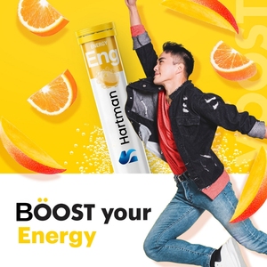 Hartman Energy Effervescent <b>Tablets</b> 20 <b>Tablets</b> Orange Mango Flavored Safe for Adults Pregnant Women Healthcare Supplement - Product Image 2