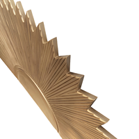 Tête de lit Queen Smart Art en bois sculpté à la main, éclairée et réglable en hauteur, motif Demi-Soleil Doré, pour décoration de chambre de style Ferme, design artisanal