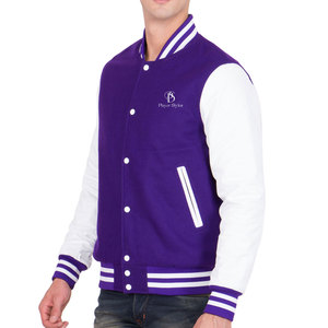 Custom Logo Varsity Letterman <b>Jackets</b> for <b>Men</b> 100% Wool Canvas <b>Light</b> Fabric Hooded Collar Casual Plus Size Winter Wear - Product Image 2