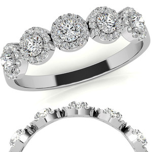 Bague d'éternité flocon de neige SHREYA DIAM 1,65 CT en diamant de laboratoire taille brillant, plaqué or sur argent, élégante pour femme, bagues de mariage - Product Image 5