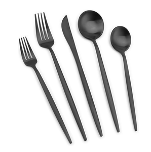 Juego de cubiertos de acero espejado, proveedor al por mayor, cuchara de vajilla de 5 piezas para cuchara de cena de boda, diseño moderno - Product Image 1