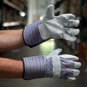 Safety Work Gloves with Leather Palm Canvas Material for Durable Comfort - Product Image 4