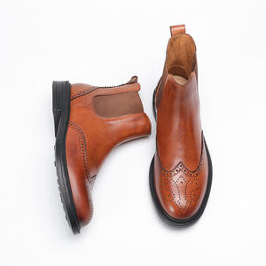 Top Grain Cow hide Short Boots with Breathable Wear Resistant for Daily S <b>hoes</b> Commute and Outdoor Activities Shoes - Product Image 4