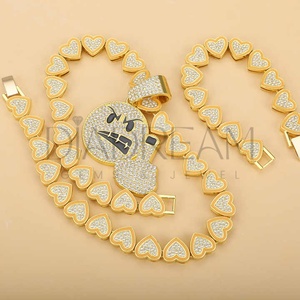 จี้ไอซ์เอาท์แบบออกแบบได้ตามต้องการสร้อย925สไตล์ฮิปฮอปของผู้ชายสร้อยคอเพชรโมอิสซาไนต์ประดับเพชรรูปหัวใจ - Product Image 5