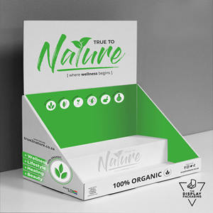 "Caja de exhibición de cartón corrugado impresa personalizada para chocolate, tarros de jabón y solución de embalaje al por menor de soporte de piso" - Product Image 1