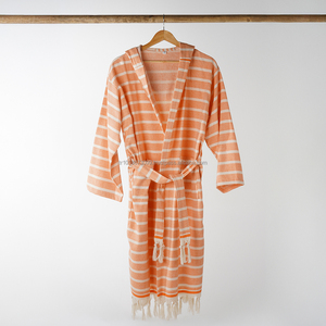 Albornoz unisex XL de algodón y lino tejido de secado rápido y transpirable sólido todo el año ropa de dormir Salón-hecho en Turquía ODM suministrado - Product Image 5