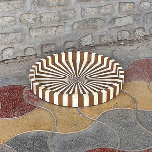 Vase de table rectangulaire en incrustation d'os, fait à la main, écologique, durable, design Art Déco, multi-usages et fonctionnel - Product Image 5