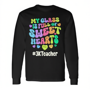 Camiseta de Manga Larga para Maestros 3K con Diseño 'Mi Clase Está Llena de Enamorados' para el Día de San Valentín, Producto Promocional - Product Image 2