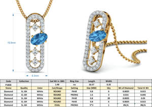 Collar de tendencia de moda romántica 2024, diseño especial, forma ovalada, colgante de piedras preciosas de circón azul cielo, cuentas, cadena de cuerda, fiestas de latón - Product Image 4