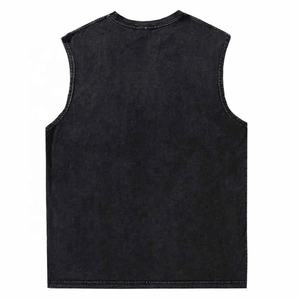 Y2K Streetwear ácido lavado camiseta hombres Vintage Tank Top sin mangas hombres 100% algodón camiseta Hip Hop de gran tamaño verano Tops chaleco - Product Image 2