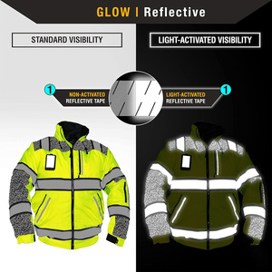 เสื้อแจ็กเก็ตนิรภัยแบบสั่งทำพร้อมพิมพ์โลโก้ชุดทำงานกลางแจ้งสะท้อนแสงมองเห็นได้ชัดเจน - Product Image 3