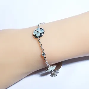 <b>Trendy</b> Natural Shell Four Leaf Clover <b>Bracelet</b> S925 Silver 18K Gold Plated Instags Style Fashion Chain For Women - Product Image 6