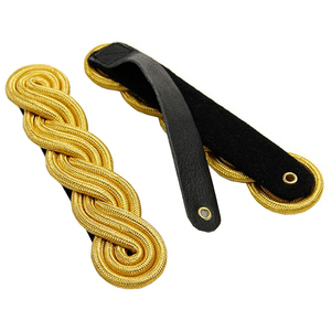 High Quality Gold Corded Shoulder <b>Board</b> OEM Metallic Cord Double Twisted Shoulder Cords for Uniform - Product Image 5