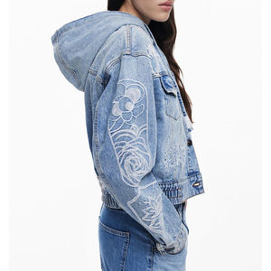 Chaqueta vaquera de ajuste flexible OEM de Pakistán de alta calidad para mujer Fabricante Pakistán Hecho para el estilo de gimnasio Ropa urbana y comodidad - Product Image 6