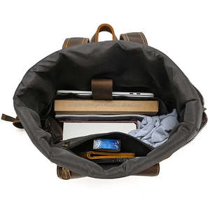 Vintage Custom Backpack Genuine Leather Handmade Buff Leather Backpack Travel Rucksack Hiking Backpack for Men and Boys - Product Image 6