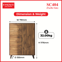 Meuble à chaussures moderne à 5 niveaux SC404 (Chêne Pacifique) – Mobilier de maison, salon, entrée, appartement, école – Design contemporain – Montage facile