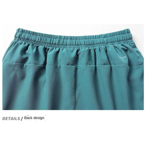 Shorts de sport mi-taille pour hommes, style décontracté, joggers, boardshorts, séchage rapide, fermeture à cordon, tissu peigné Spandex/Polyester, couleur unie - Product Image 4