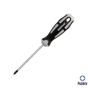 Cacciavite Pozidriv in Acciaio S2 con Impugnatura Bimateriale TPR Misura PZ 1 x O/ 5 x 100 mm. DIN5262. - Product Image 1
