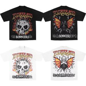 Camiseta de gran tamaño con lavado ácido de fabricantes OEM para mujer, camiseta Vintage con estampado personalizado, camiseta gráfica de gran tamaño de algodón pesado - Product Image 1