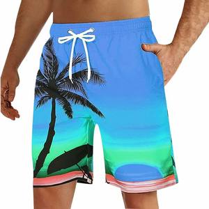 Shorts de bain pour hommes en polyester respirant à 100%, sublimation, imprimés, avec cordon de serrage, vêtements de plage, shorts de bain avec poches - Product Image 4