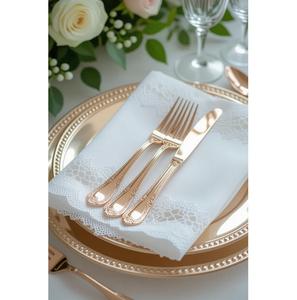 Juego de cubiertos de acero inoxidable, vajilla de calidad premium con acabado de cobre que redefine la elegancia para una cena moderna y clásica - Product Image 4