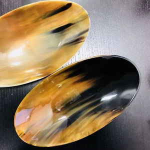 ENSALADA DE CUERNO DE BÚFALO HECHO A MANO DE CALIDAD Cuenco para servir cuerno natural hecho a mano Estilo animal altamente pulido - Product Image 2