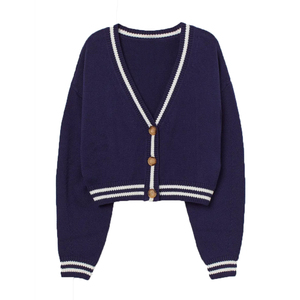 Men's Long Sleeves Classical Fashion Anti-Wrinkle <b>Cardigan</b> Custom <b>Chenille</b> Embroidered Front Loose Winter Sorority V-Neck Plus - Product Image 1