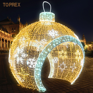 3M 5M Led blanc chaud grand arc <span class=keywords><strong>de</strong></span> Noël extérieur rond 3D boule lumière motif lumières décorations pour rue personnalisée - Product Image 4