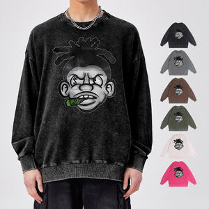 OEM haute qualité Stock vente en gros sweats 350g lavé à l'acide lavé imprimé hommes sweats surdimensionnés Vintage sweats - Product Image 4