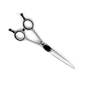 สกรูสแตนเลสสำหรับร้านเสริมสวยพร้อมที่วางนิ้วสองชั้นกรรไกรจัดแต่งทรงผมสีดำแบบปรับได้ - Product Image 5