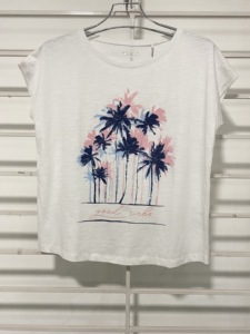 T-shirt à manches courtes imprimé 100% coton pour femmes à la mode pour un usage quotidien - Product Image 4