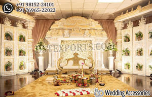 Mandap Tradicional Manavarai para Salones de Bodas del Sur, Decoración de Bodas, Mandap, Sillas de Boda y Fondo de Escenario en Perth - Product Image 5