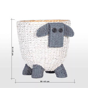 Cesta de Almacenamiento Tejida a Mano de Jacinto de Oveja Sean Natural, Cesta Decorativa para Ropa Sucia - Product Image 2