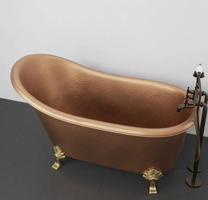 Bañera de Cobre Forjado a Mano de Lujo, Bañera Ovalada Moderna Independiente con Propiedades Antimicrobianas Divris DRC-7302 - Product Image 1