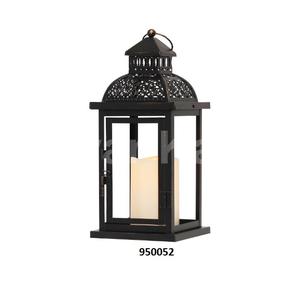 Bougeoir de lanterne de photophore en métal noir antique de conception unique décoratif pour la fête de mariage à la maison et les événements - Product Image 2